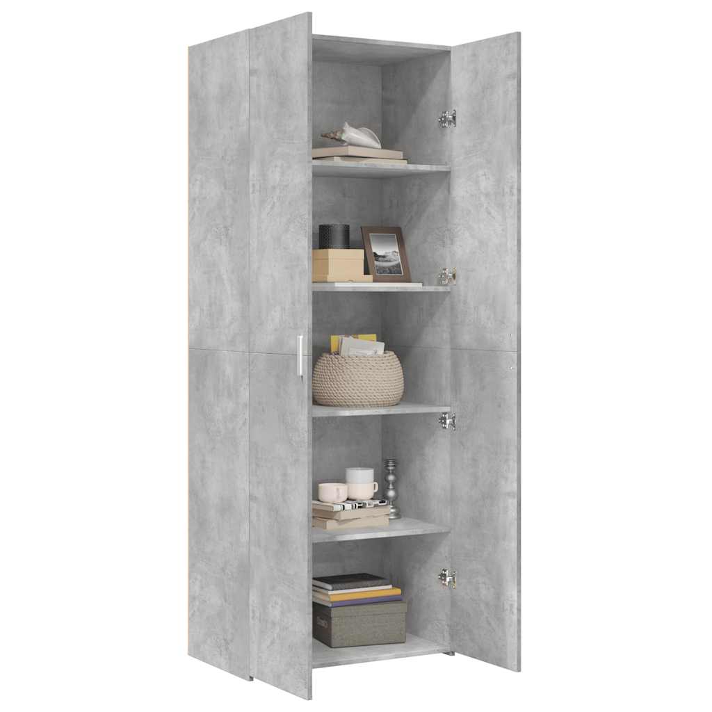skab 70x42,5x185 cm konstrueret træ betongrå