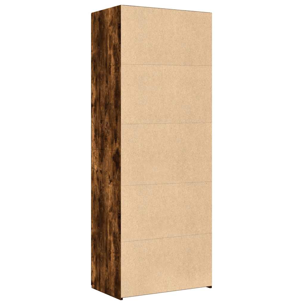skab 70x42,5x185 cm konstrueret træ røget egetræsfarve