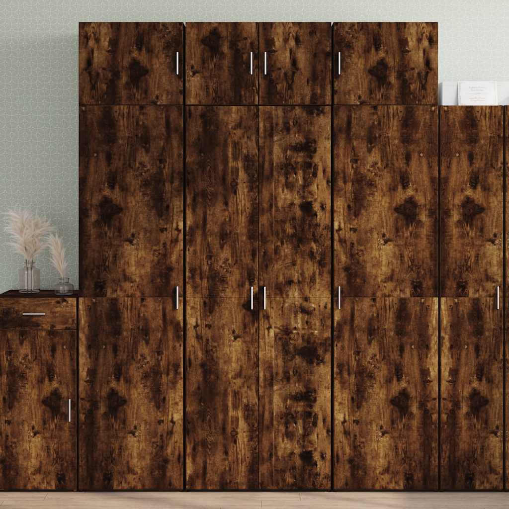 skab 70x42,5x185 cm konstrueret træ røget egetræsfarve