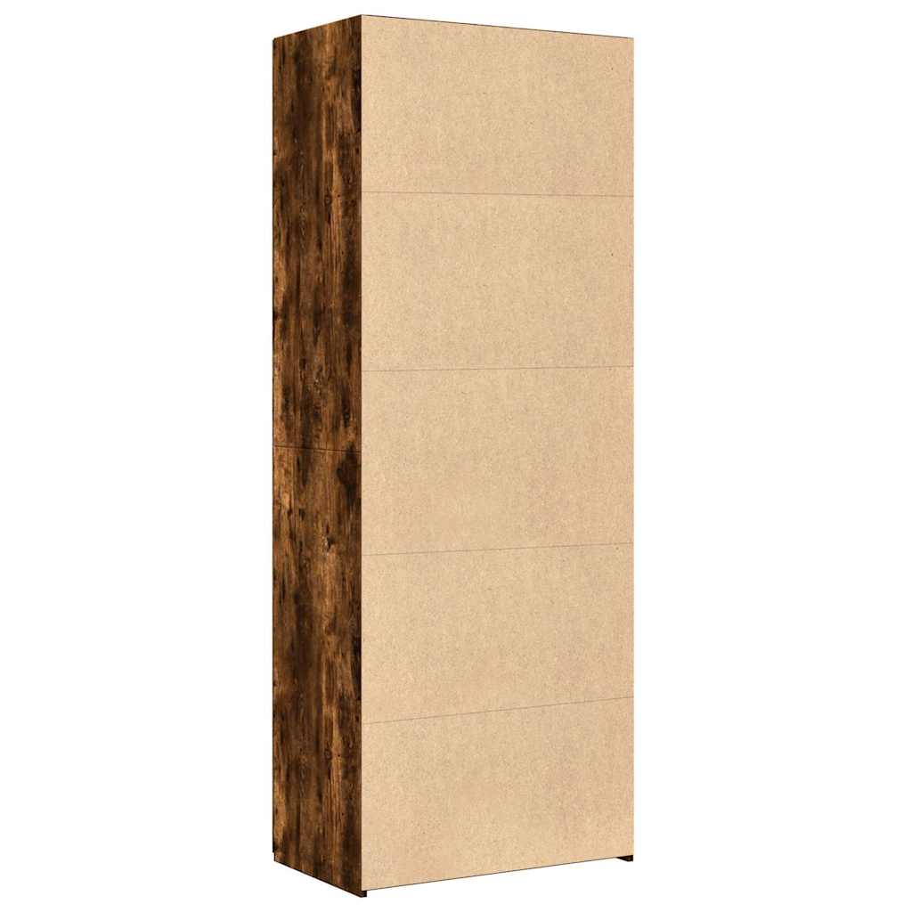 skab 70x42,5x185 cm konstrueret træ røget egetræsfarve