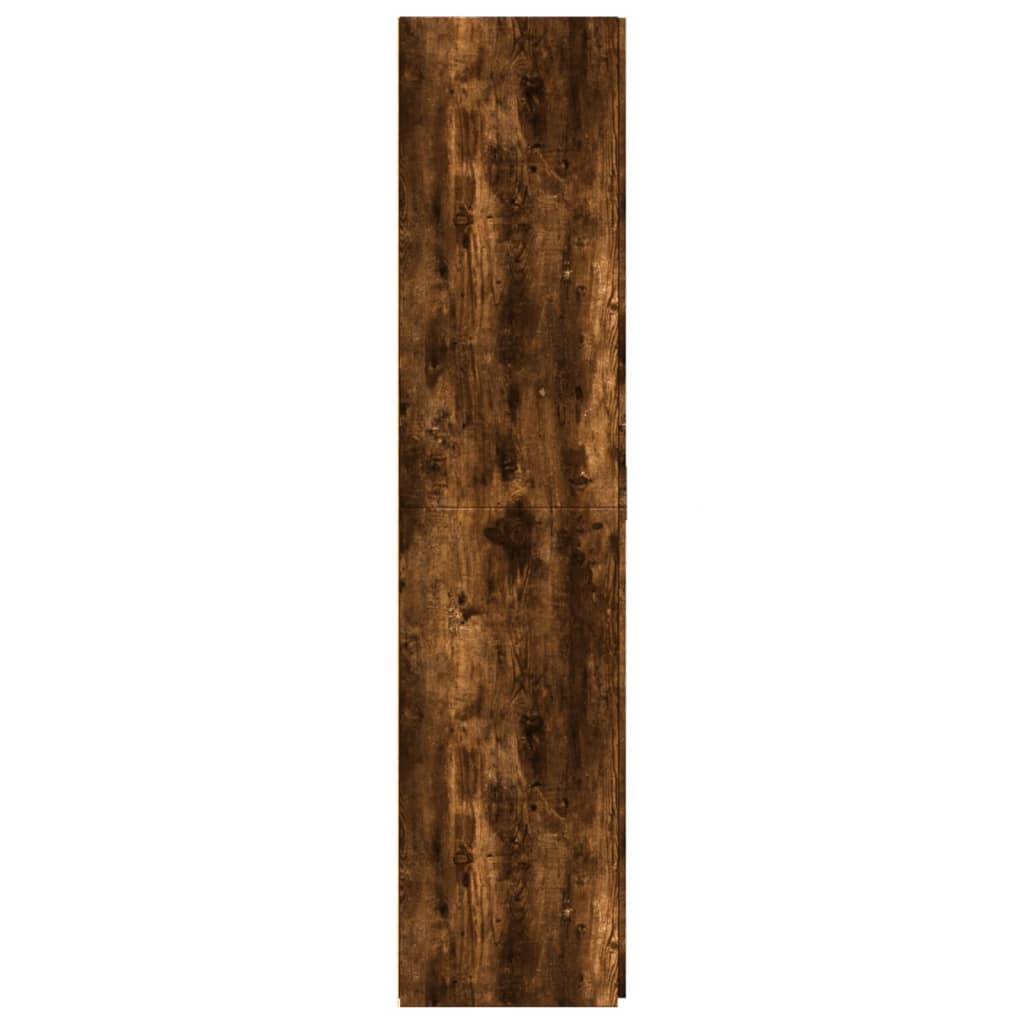 skab 80x42,5x185 cm konstrueret træ røget egetræsfarve