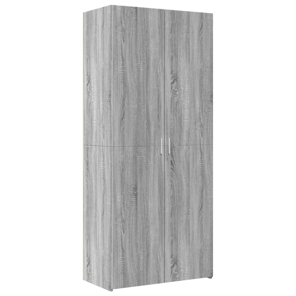 skab 80x42,5x185 cm konstrueret træ grå sonoma-eg