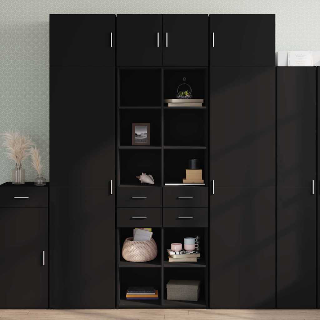skab 70x42,5x185 cm konstrueret træ sort