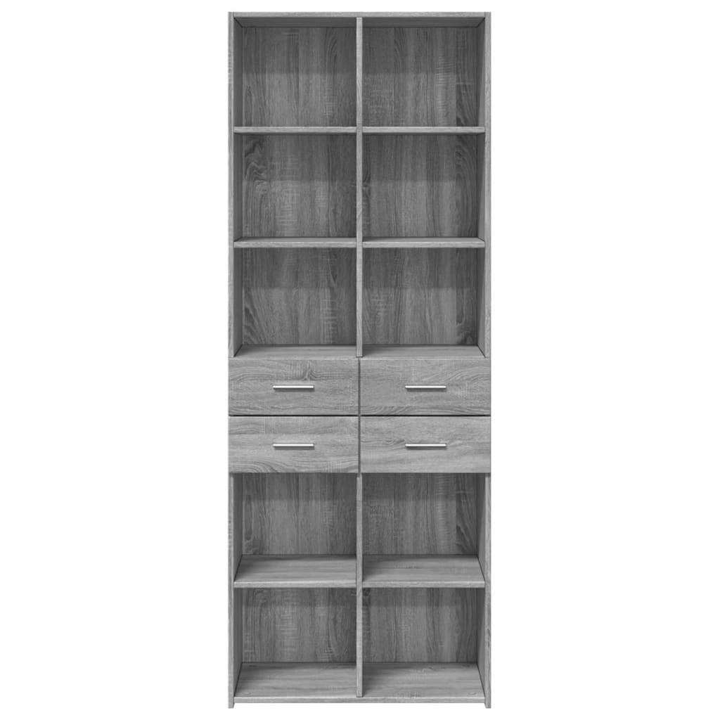 skab 70x42,5x185 cm konstrueret træ grå sonoma-eg