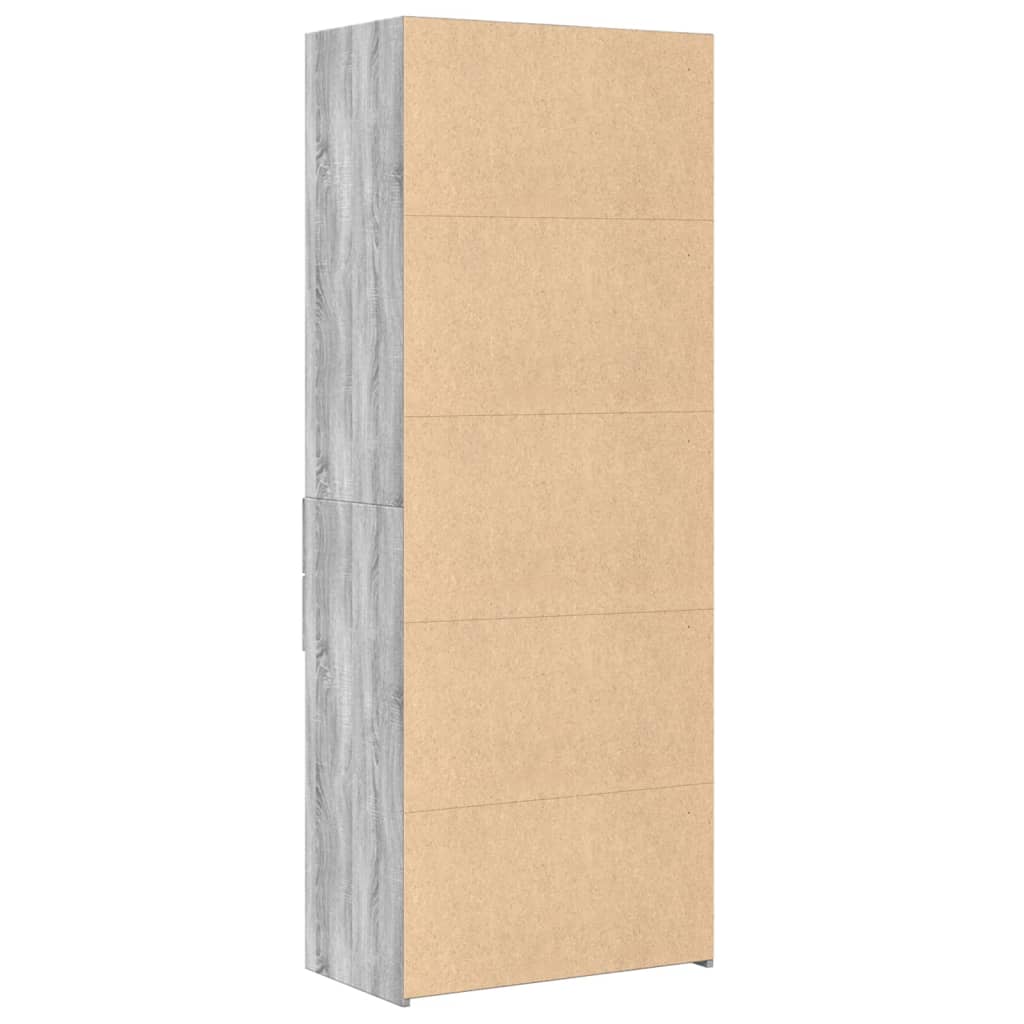 skab 70x42,5x185 cm konstrueret træ grå sonoma-eg