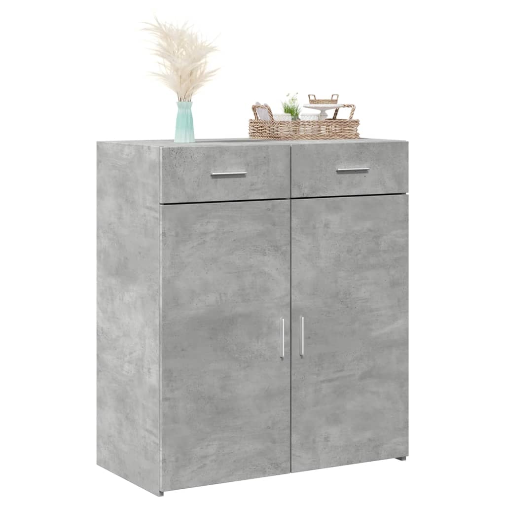 skænk 80x42,5x93 cm konstrueret træ betongrå