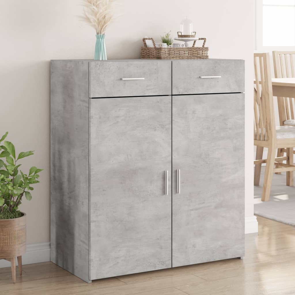 skænk 80x42,5x93 cm konstrueret træ betongrå