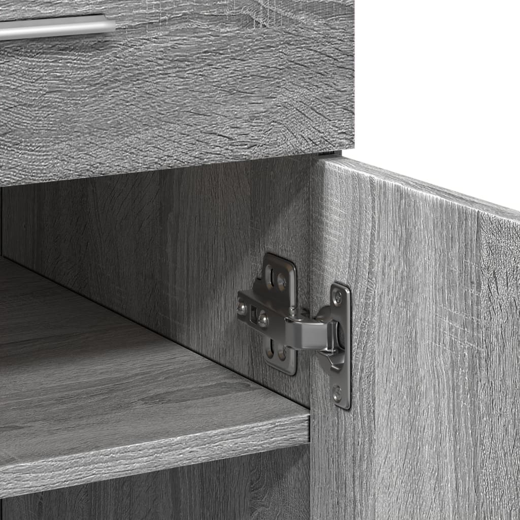 skænk 80x42,5x93 cm konstrueret træ grå sonoma-eg