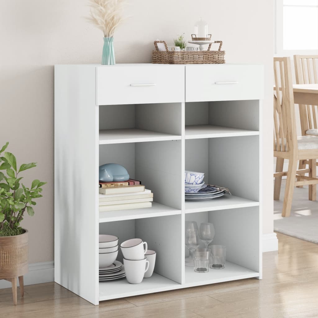 skænk 80x42,5x93 cm konstrueret træ hvid