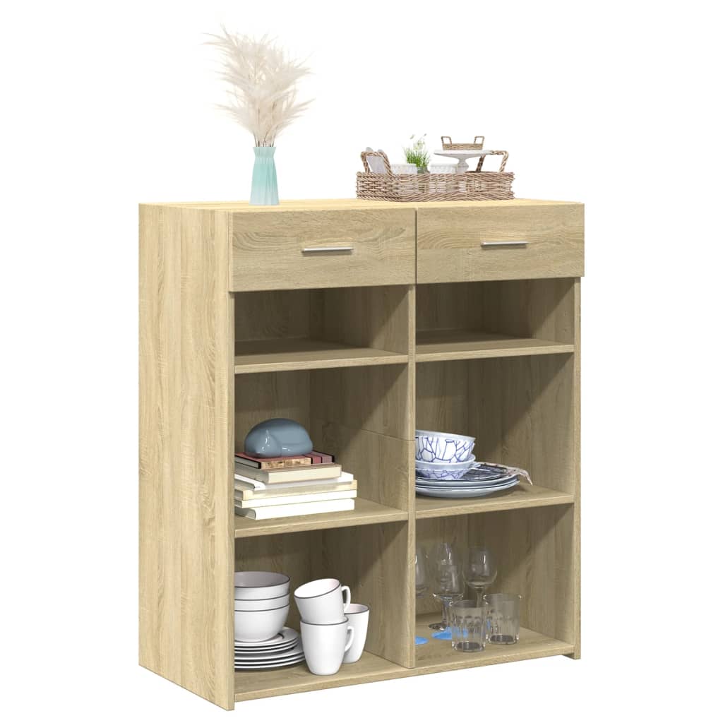skænk 80x42,5x93 cm konstrueret træ sonoma-eg