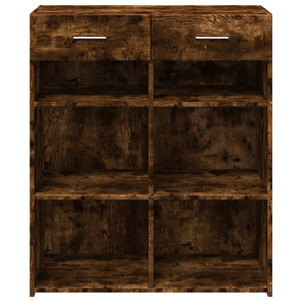 skænk 80x42,5x93 cm konstrueret træ røget egetræsfarve