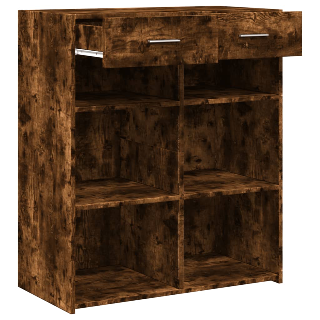 skænk 80x42,5x93 cm konstrueret træ røget egetræsfarve