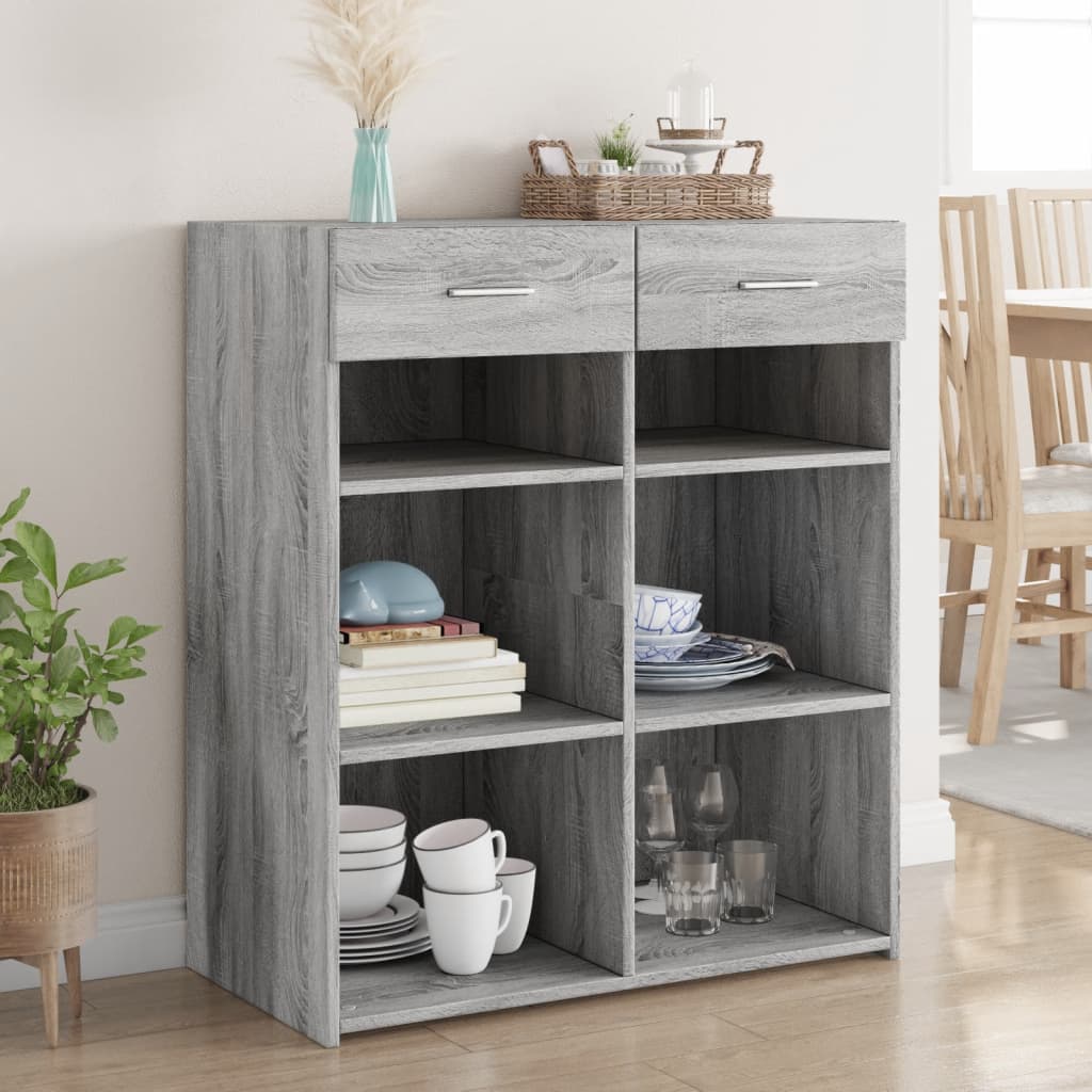 skænk 80x42,5x93 cm konstrueret træ grå sonoma-eg