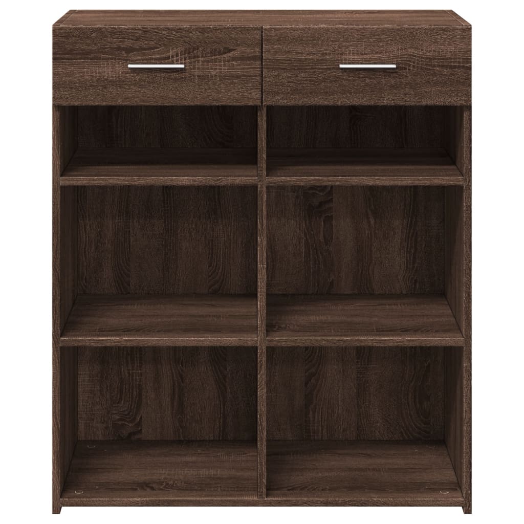 skænk 80x42,5x93 cm konstrueret træ brun egetræsfarve