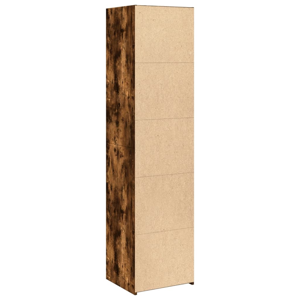 reol 45x41x185 cm konstrueret træ røget egetræsfarve