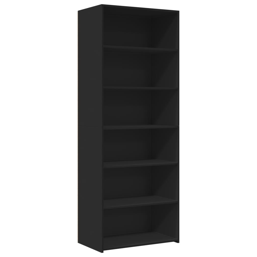 reol 70x41x185 cm konstrueret træ sort