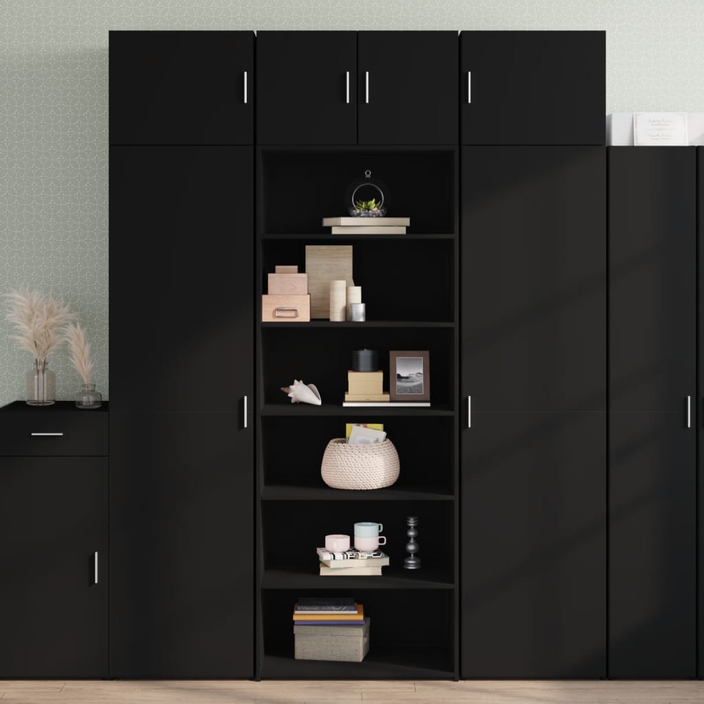 reol 70x41x185 cm konstrueret træ sort