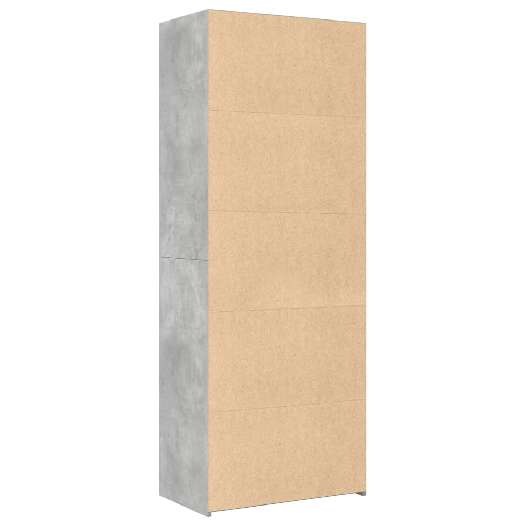 reol 70x41x185 cm konstrueret træ betongrå