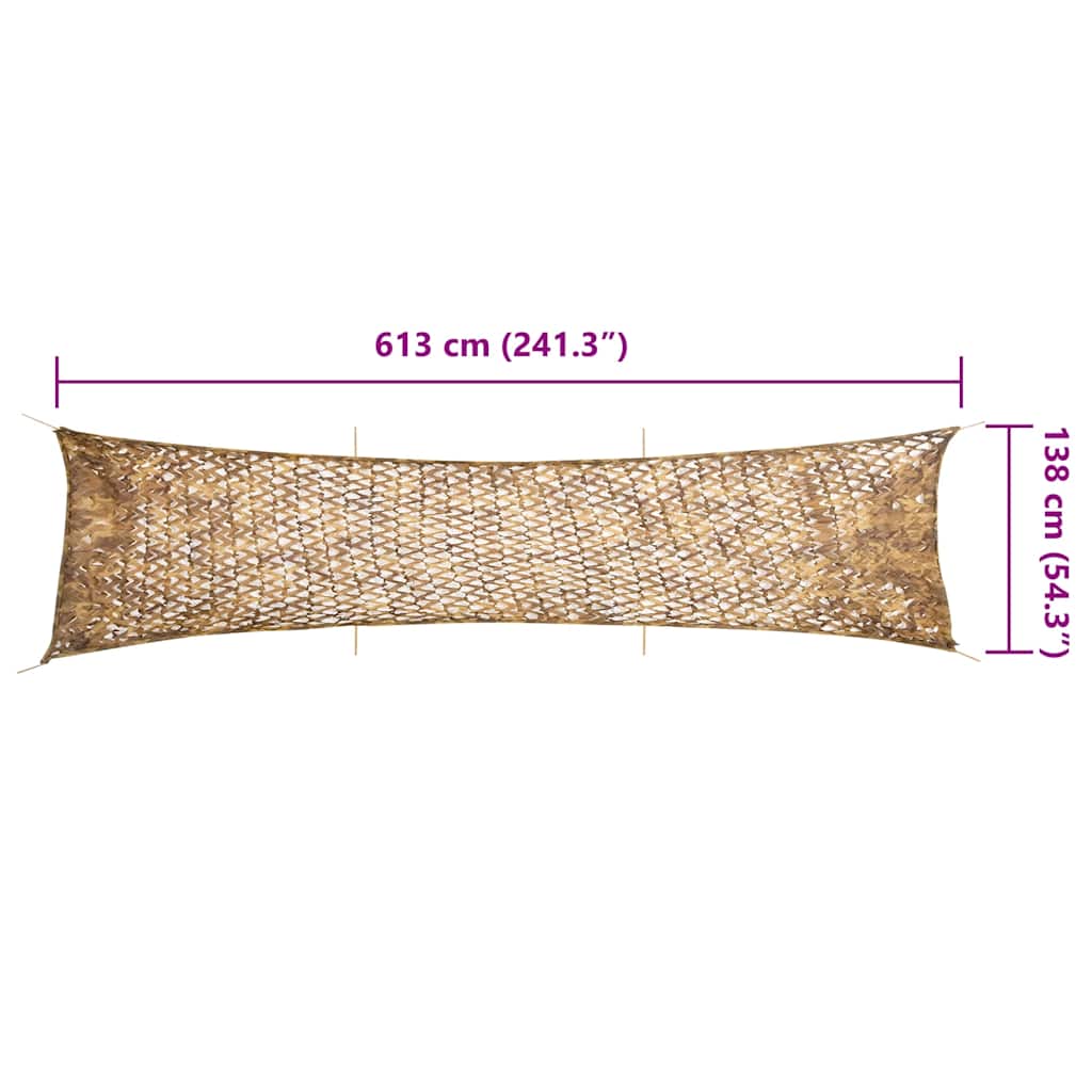 camouflagenet 613x138 cm med opbevaringspose sandfarvet