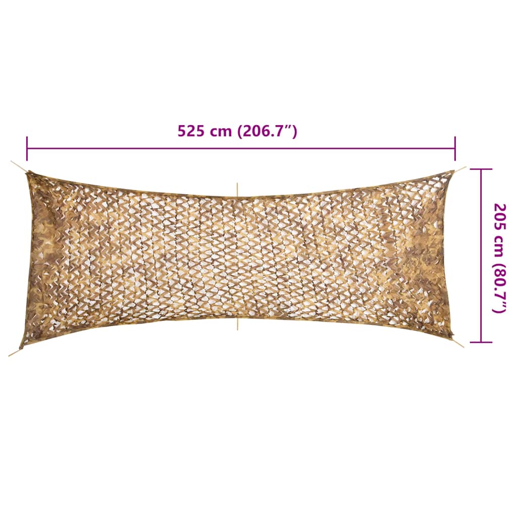 camouflagenet 525x205 cm med opbevaringspose sandfarvet