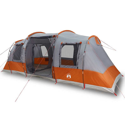 4-personers campingtelt vandtæt grå og orange