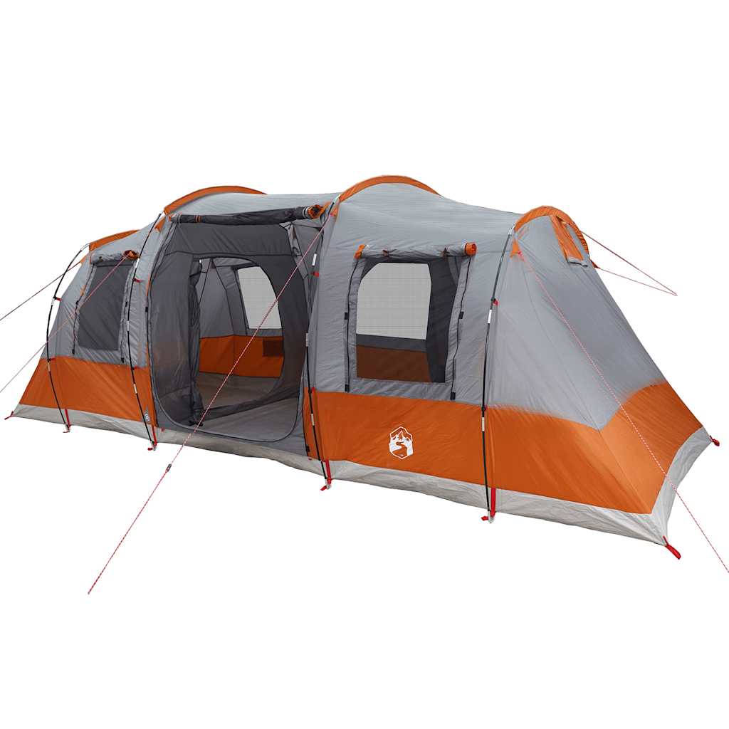 4-personers campingtelt vandtæt grå og orange
