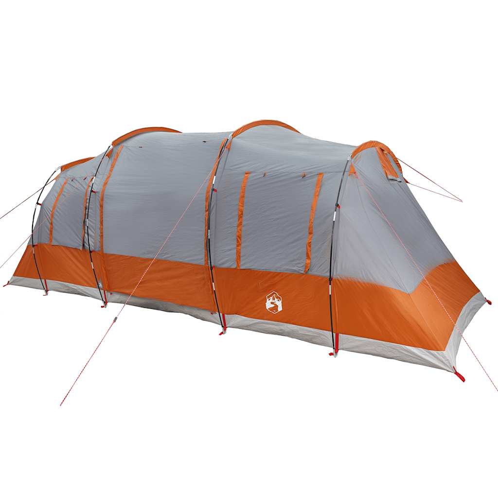 4-personers campingtelt vandtæt grå og orange