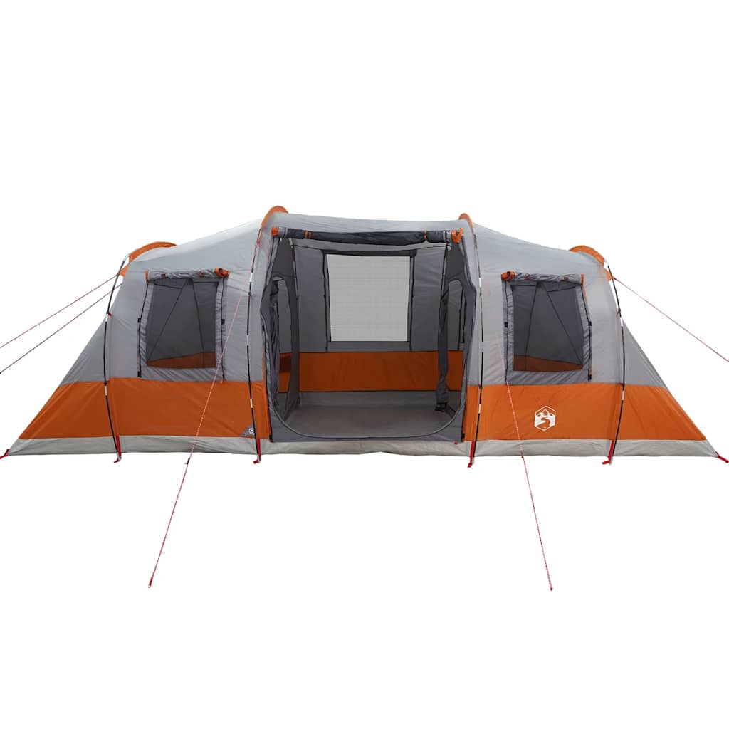 4-personers campingtelt vandtæt grå og orange