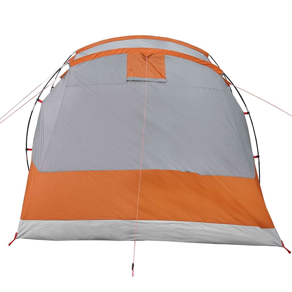 4-personers campingtelt vandtæt grå og orange