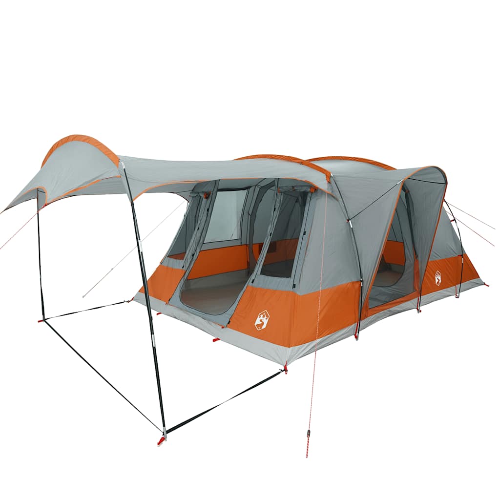 5-personers campingtelt vandtæt grå og orange