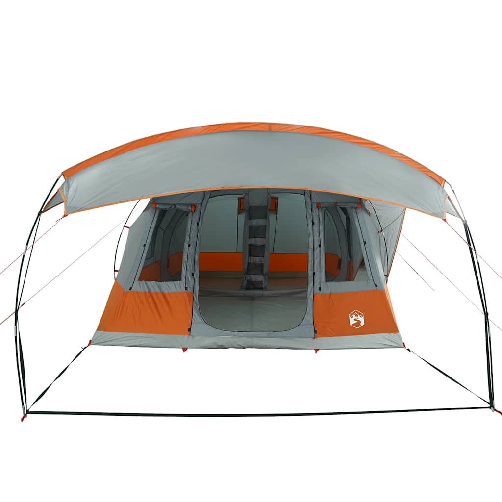 5-personers campingtelt vandtæt grå og orange