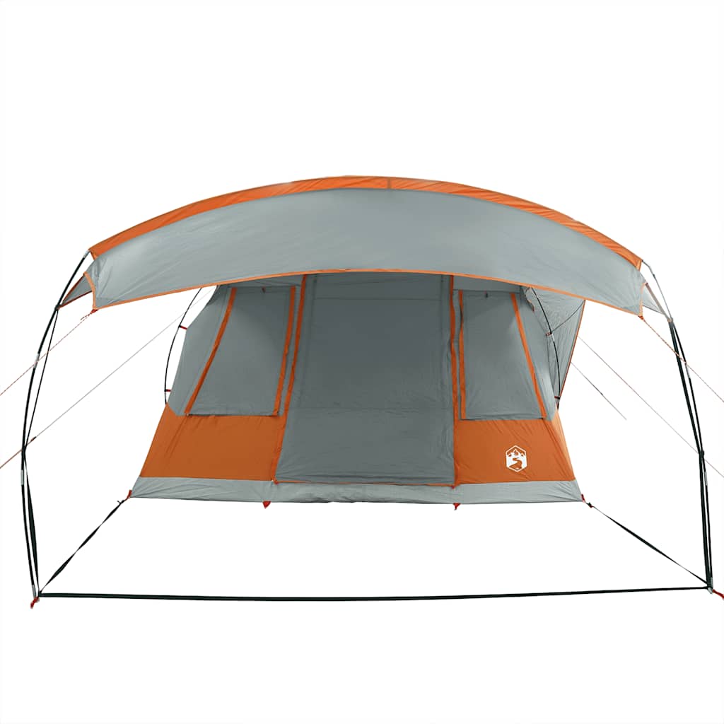 5-personers campingtelt vandtæt grå og orange