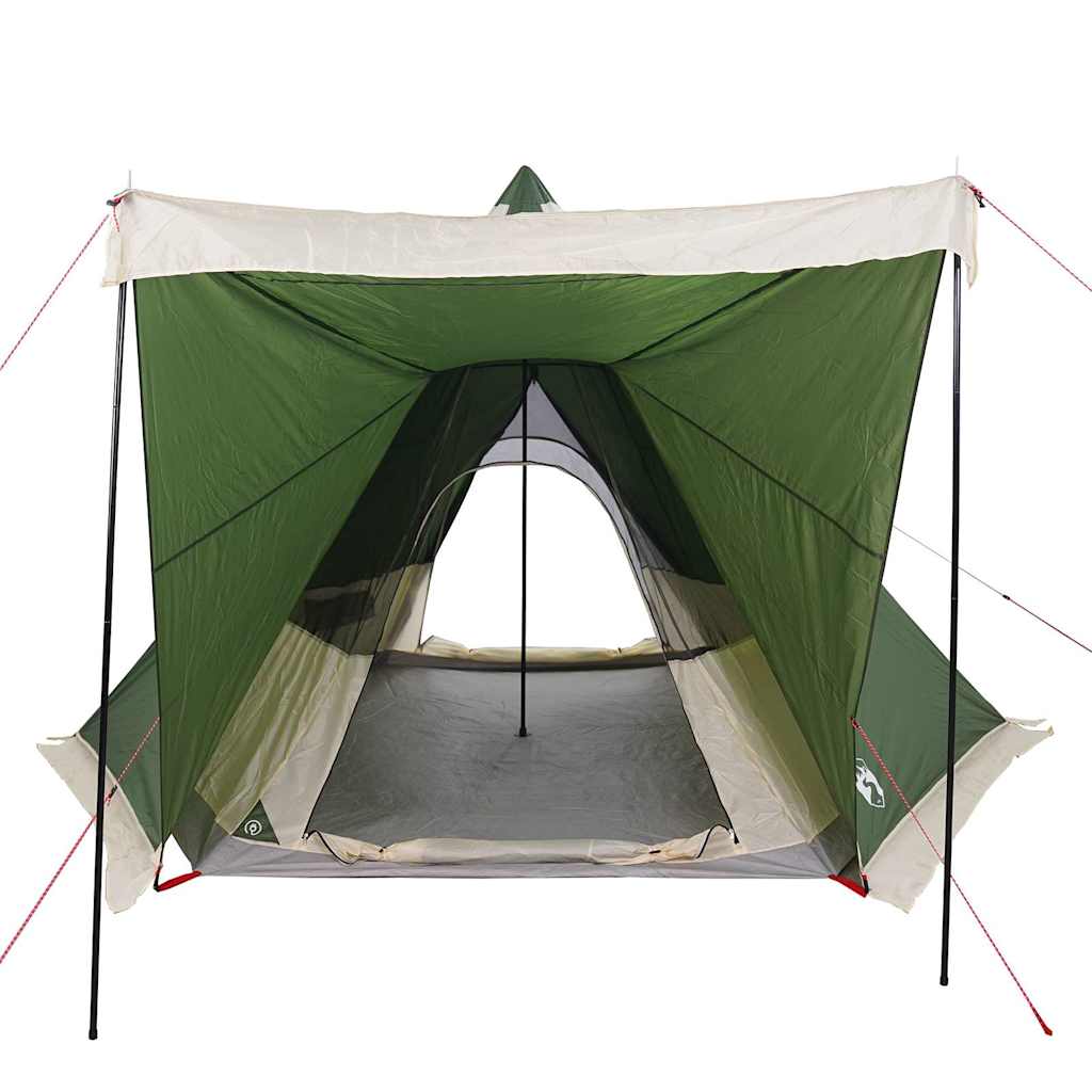 6-personers campingtelt vandtæt grøn