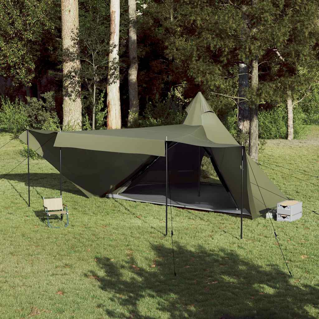 8-personers campingtelt vandtæt olivengrøn