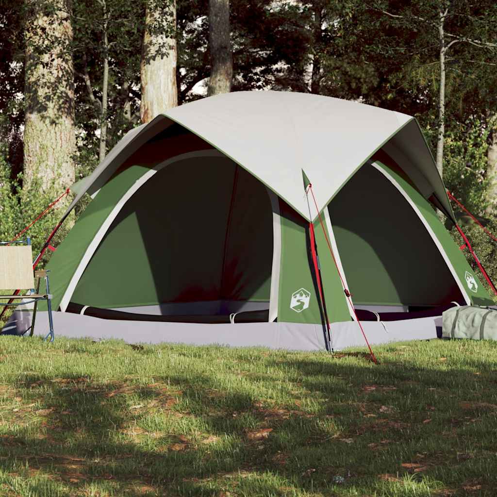 4-personers campingtelt vandtæt grøn