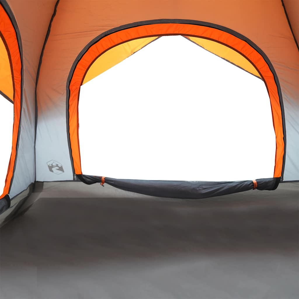 4-personers campingtelt vandtæt grå og orange