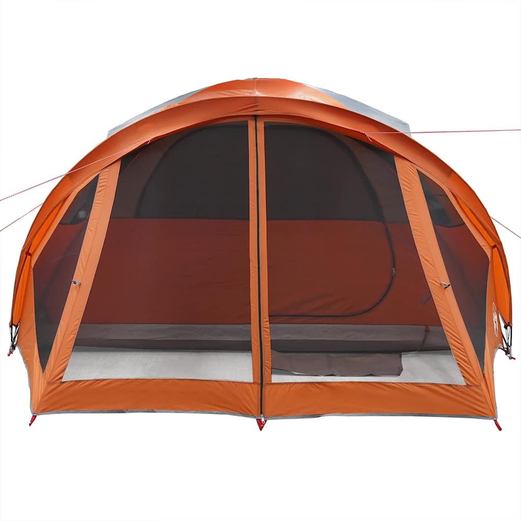 6-personers campingtelt vandtæt grå og orange