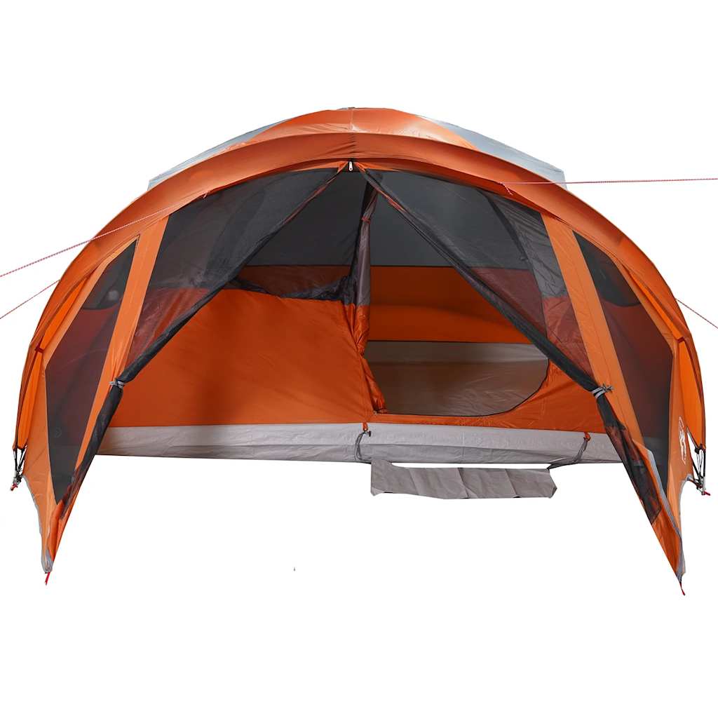 6-personers campingtelt vandtæt grå og orange
