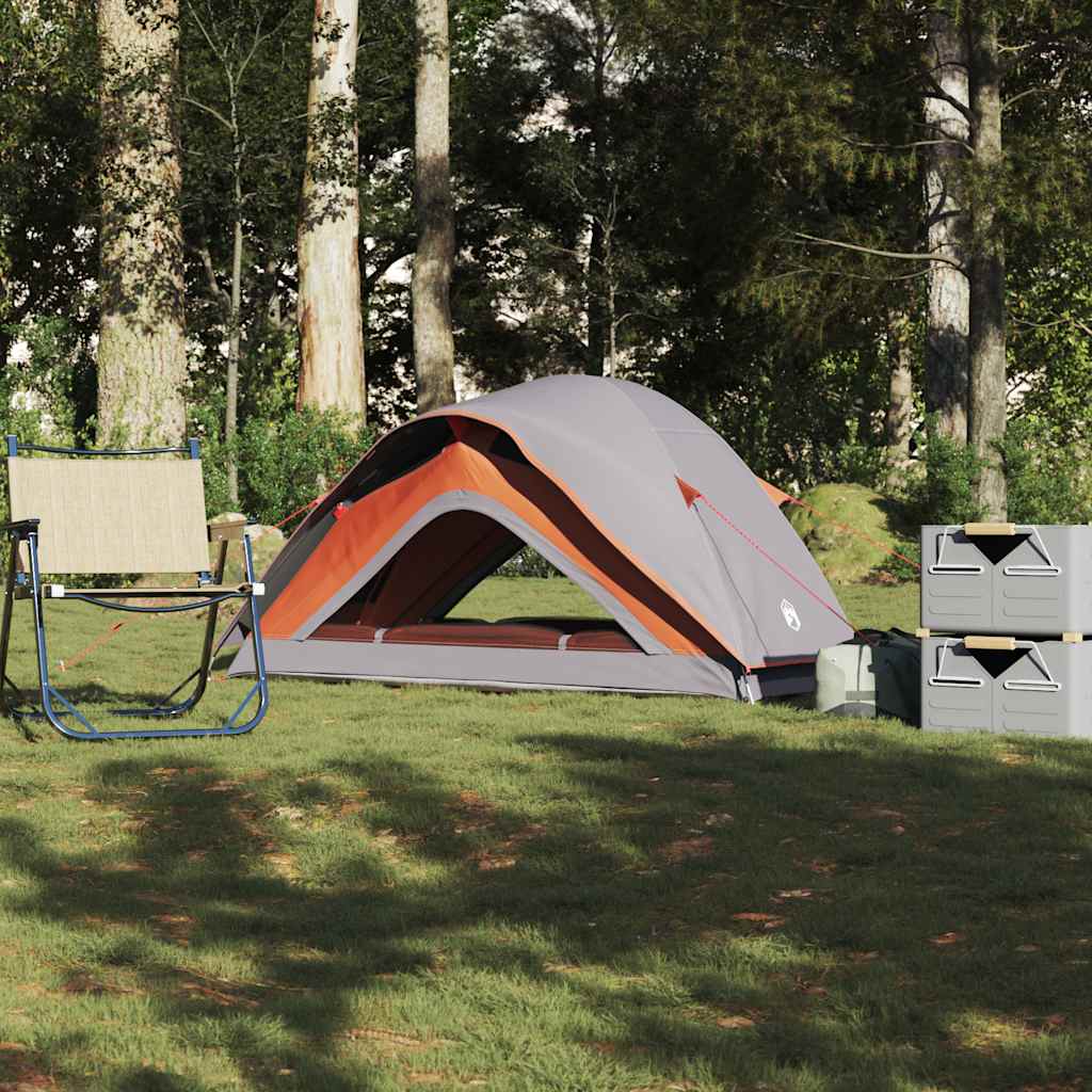 vidaXL 1-personers campingtelt vandtæt grå og orange