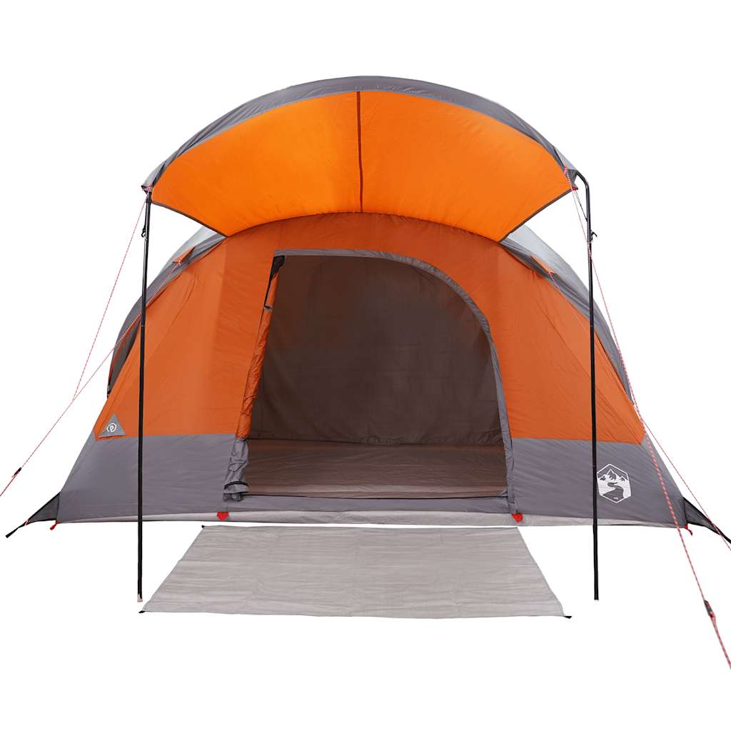 8-personers campingtelt vandtæt grå og orange