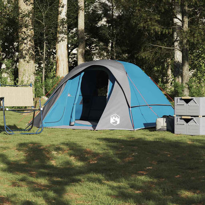 4-personers campingtelt vandtæt blå