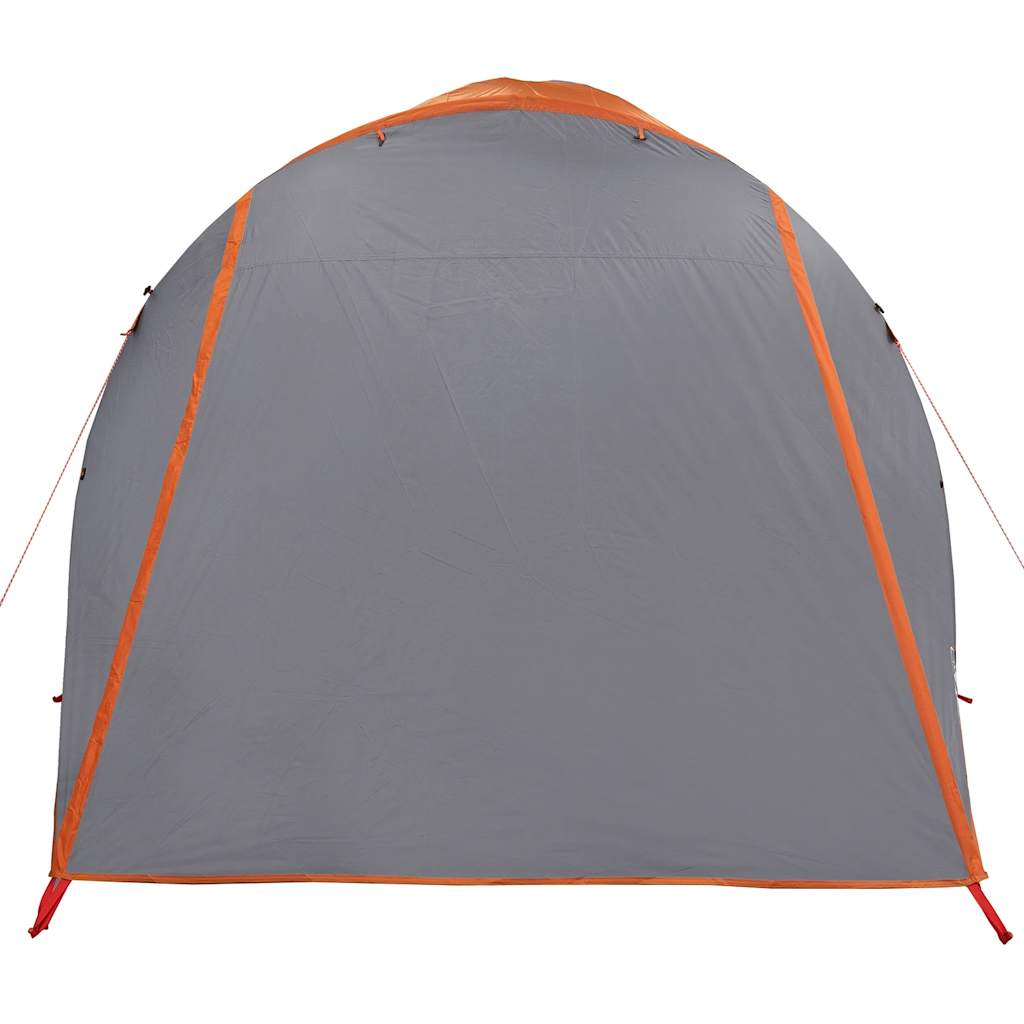 6-personers campingtelt vandafvisende grå og orange