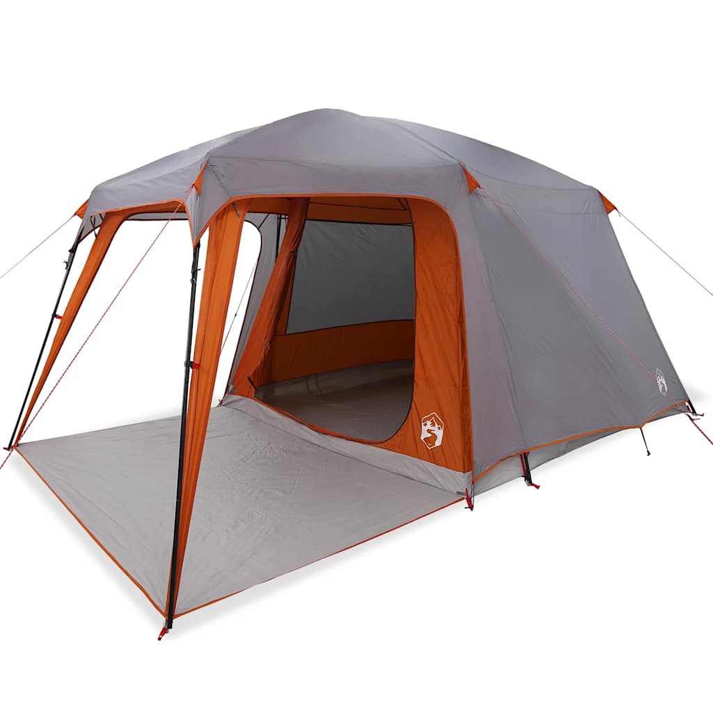 5-personers campingtelt med fortelt vandtæt kuppel grå&orange