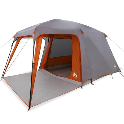 5-personers campingtelt med fortelt vandtæt kuppel grå&orange