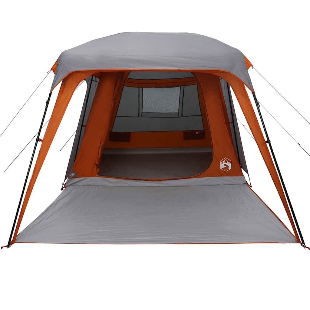 5-personers campingtelt med fortelt vandtæt kuppel grå&orange