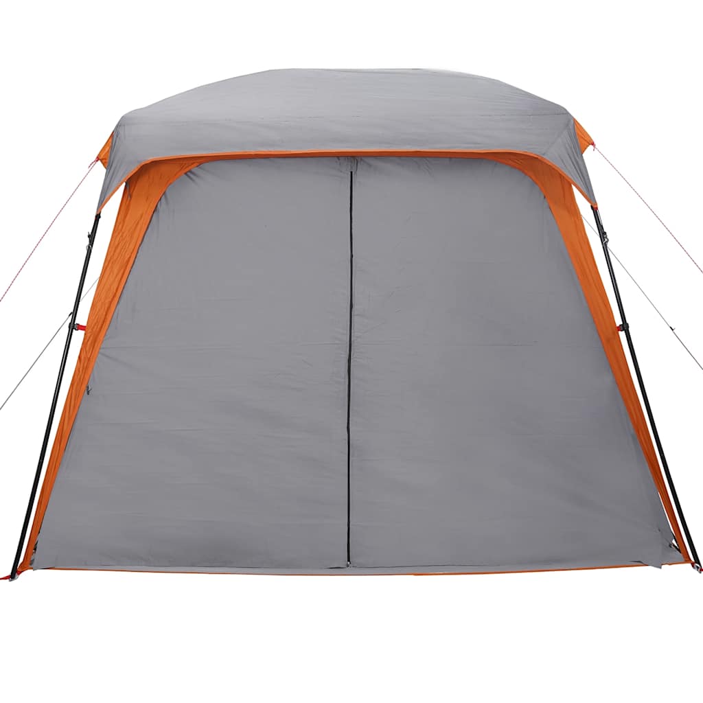 5-personers campingtelt med fortelt vandtæt kuppel grå&orange