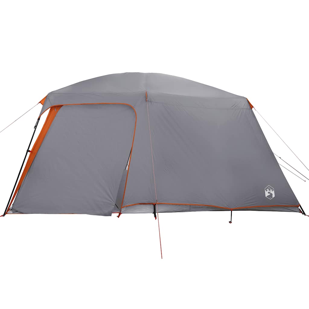 5-personers campingtelt med fortelt vandtæt kuppel grå&orange