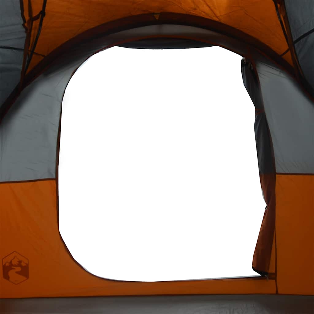 5-personers campingtelt med fortelt vandtæt kuppel grå&orange