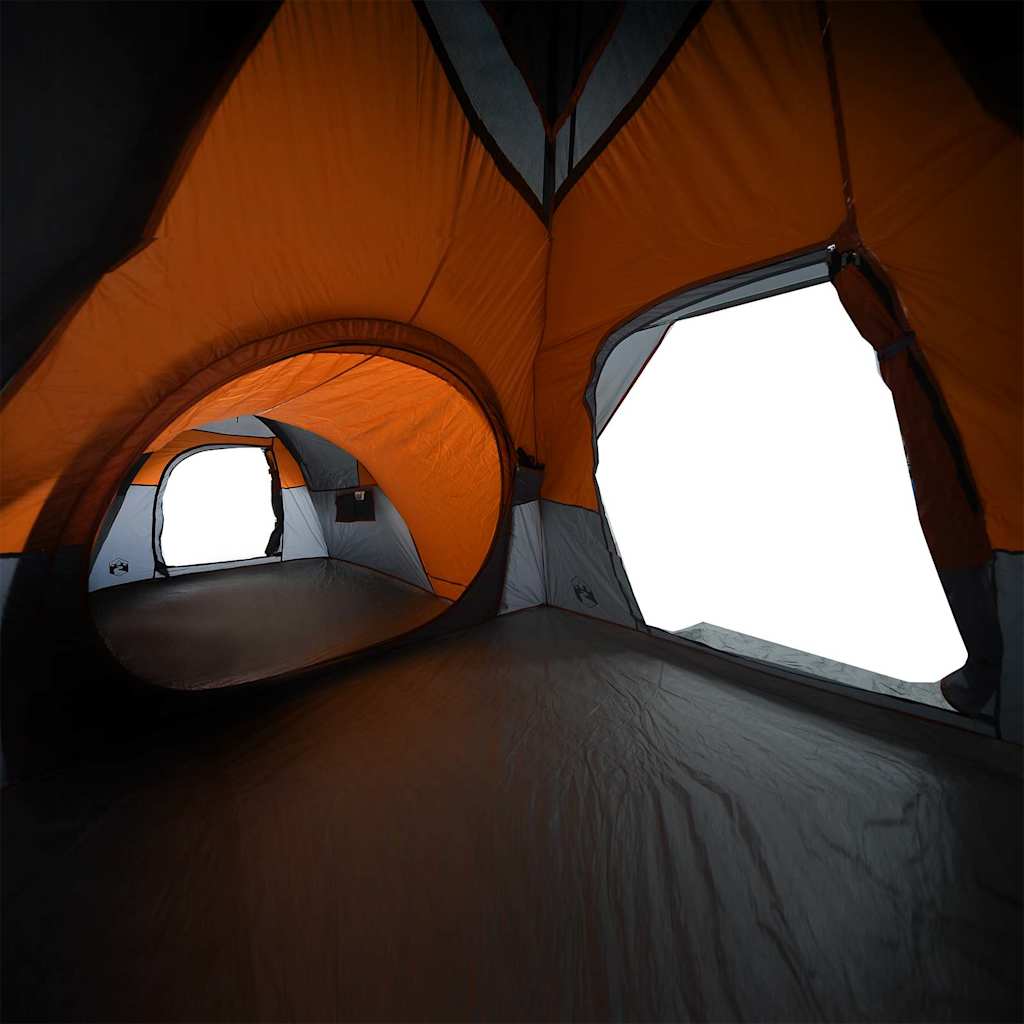 5-personers campingtelt vandtæt grå og orange