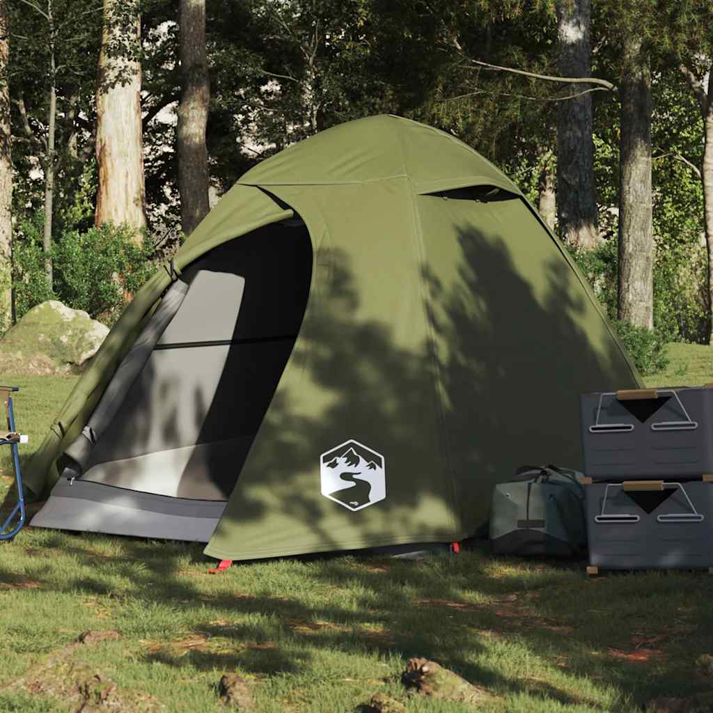 2-personers kuppeltelt - vandafvisende campingtelt, olivengrøn